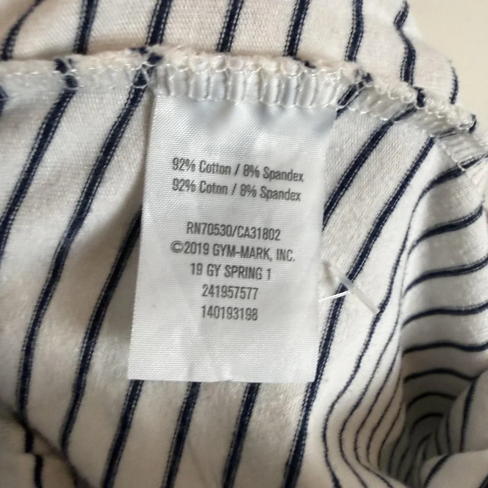Gymboree Leggings Girls 14 White Stripe Jersey Ankle Elastic Waist Spring